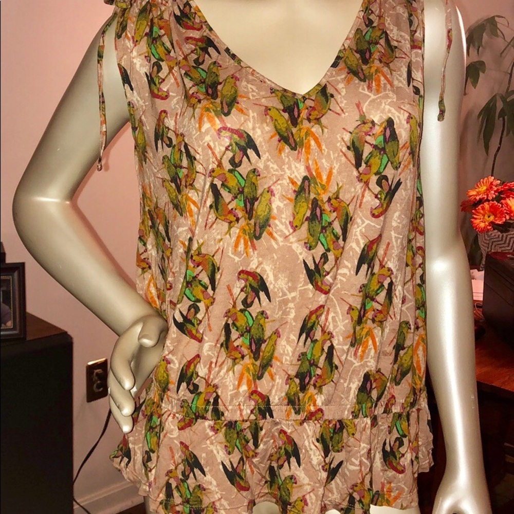 French Connection hummingbird blouse large